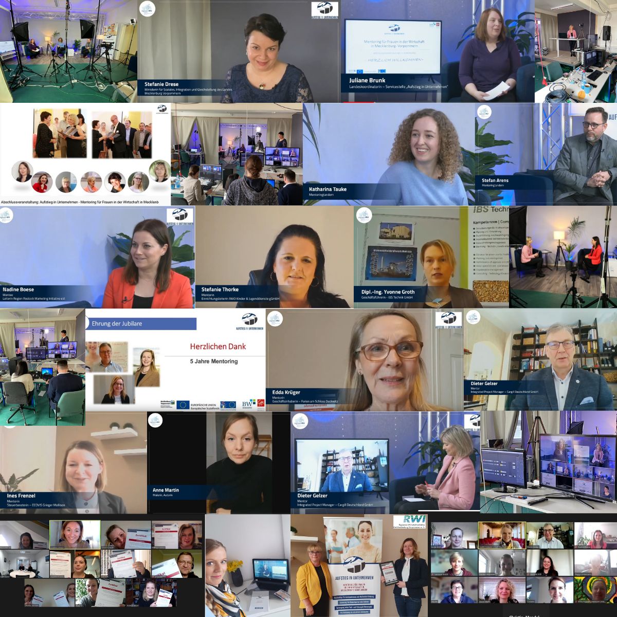 Mehrere Bilder von Personen während der Veranstaltung